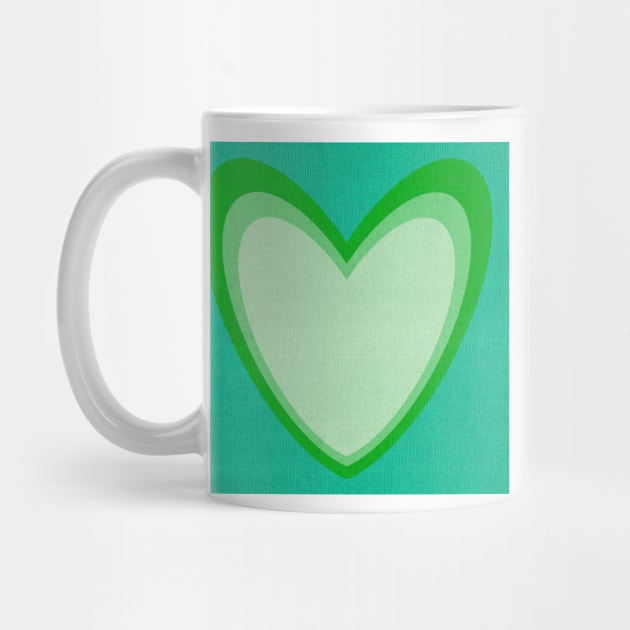 Linen textured heart green by Kimmygowland